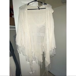 Cream fringe cardigan